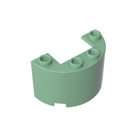 Gobricks,Cylinder Half 2 x 4 x 2 with 1 x 2 Cutout,24593,35402