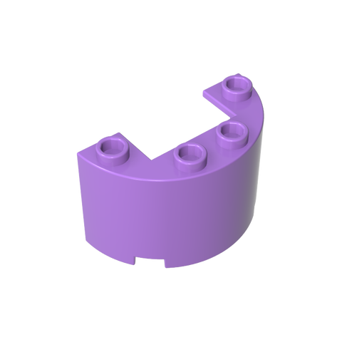 Gobricks,Cylinder Half 2 x 4 x 2 with 1 x 2 Cutout,24593,35402