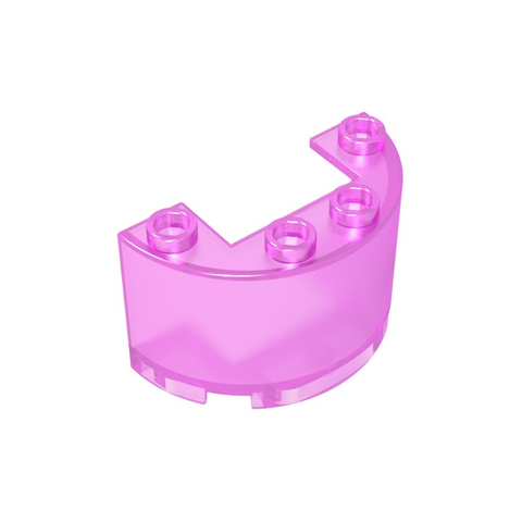 Gobricks,Cylinder Half 2 x 4 x 2 with 1 x 2 Cutout,24593,35402