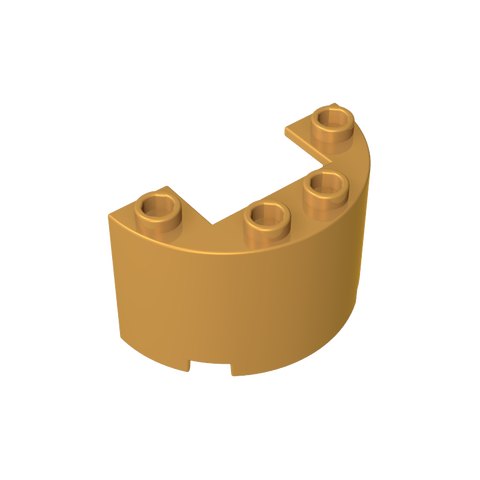 Gobricks,Cylinder Half 2 x 4 x 2 with 1 x 2 Cutout,24593,35402
