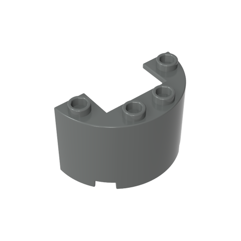 Gobricks,Cylinder Half 2 x 4 x 2 with 1 x 2 Cutout,24593,35402