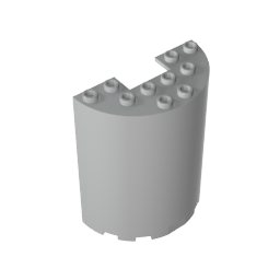 Cylinder Half 3 x 6 x 6 with 1 x 2 Cutout,87926