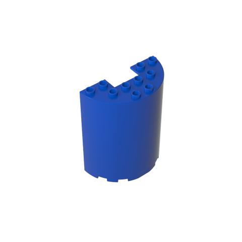 Gobricks,Cylinder Half 3 x 6 x 6 with 1 x 2 Cutout,87926,35347