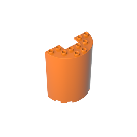 Gobricks,Cylinder Half 3 x 6 x 6 with 1 x 2 Cutout,87926,35347