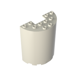 Cylinder Half 3 x 6 x 6 with 1 x 2 Cutout,87926