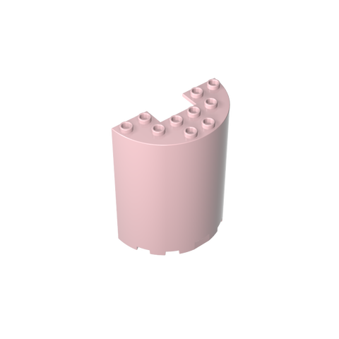 Gobricks,Cylinder Half 3 x 6 x 6 with 1 x 2 Cutout,87926,35347