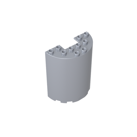 Gobricks,Cylinder Half 3 x 6 x 6 with 1 x 2 Cutout,87926,35347