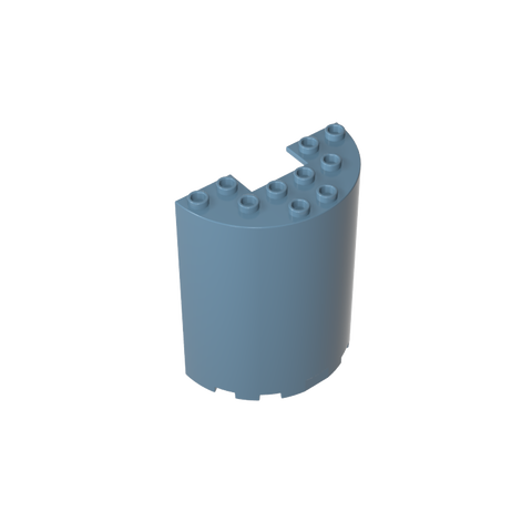 Gobricks,Cylinder Half 3 x 6 x 6 with 1 x 2 Cutout,87926,35347