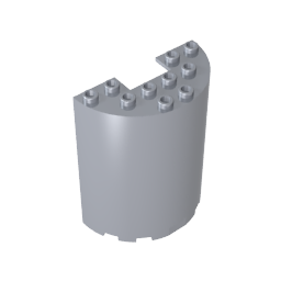 Cylinder Half 3 x 6 x 6 with 1 x 2 Cutout,87926