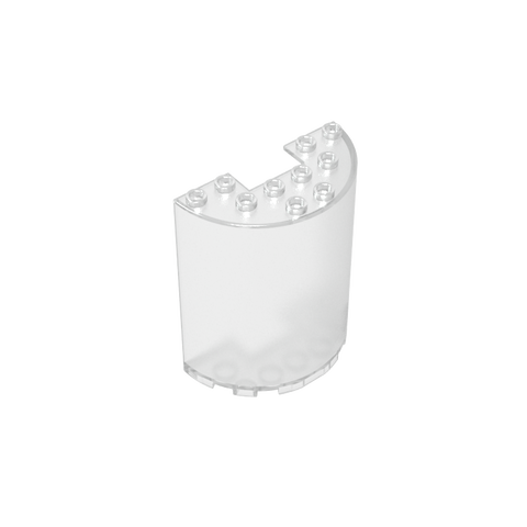 Gobricks,Cylinder Half 3 x 6 x 6 with 1 x 2 Cutout,87926,35347