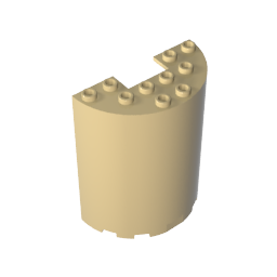 Cylinder Half 3 x 6 x 6 with 1 x 2 Cutout,87926