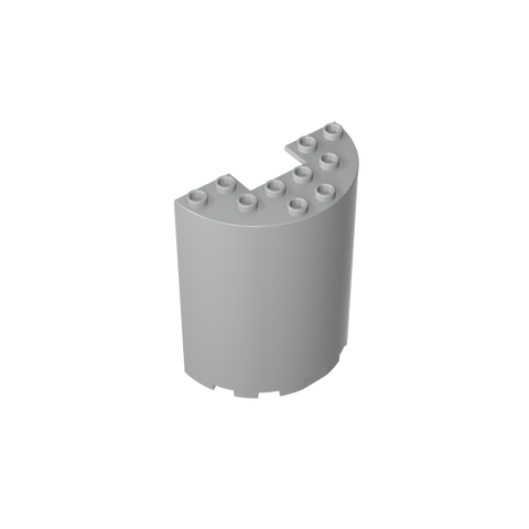 Gobricks,Cylinder Half 3 x 6 x 6 with 1 x 2 Cutout,87926,35347
