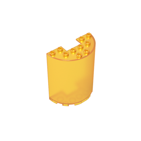 Gobricks,Cylinder Half 3 x 6 x 6 with 1 x 2 Cutout,87926,35347