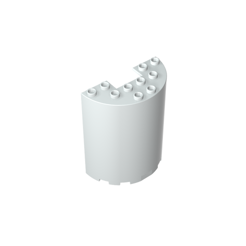 Gobricks,Cylinder Half 3 x 6 x 6 with 1 x 2 Cutout,87926,35347