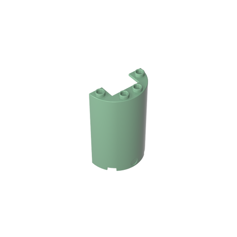 Gobricks,Cylinder Half 2 x 4 x 5 with 1 x 2 cutout,85941,35312,35313