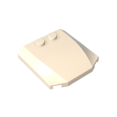 Gobricks,Slope Curved 4 x 4 x 2/3 Triple Curved with 2 Studs,45677