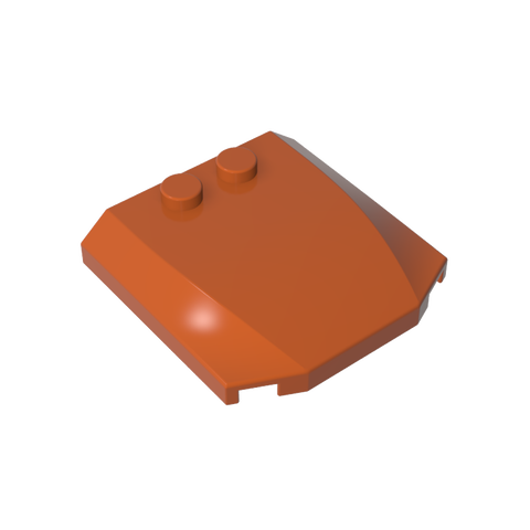 Gobricks,Slope Curved 4 x 4 x 2/3 Triple Curved with 2 Studs,45677