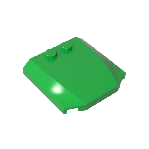 Gobricks,Slope Curved 4 x 4 x 2/3 Triple Curved with 2 Studs,45677