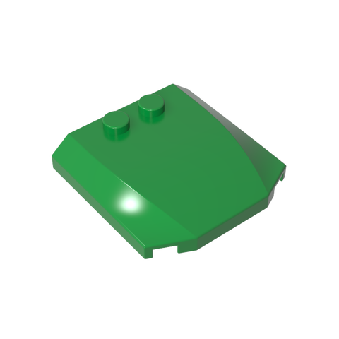 Gobricks,Slope Curved 4 x 4 x 2/3 Triple Curved with 2 Studs,45677