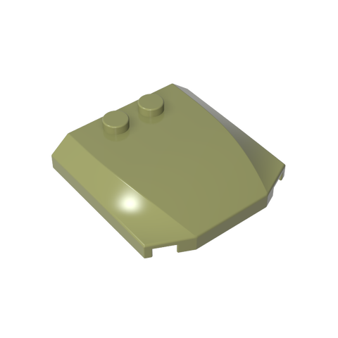 Gobricks,Slope Curved 4 x 4 x 2/3 Triple Curved with 2 Studs,45677
