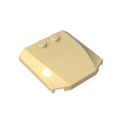 Gobricks,Slope Curved 4 x 4 x 2/3 Triple Curved with 2 Studs,45677