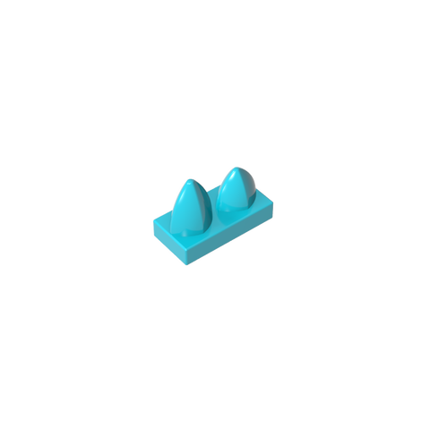 Gobricks,Plate 1 x 2 Special with Two Vertical Teeth,15209
