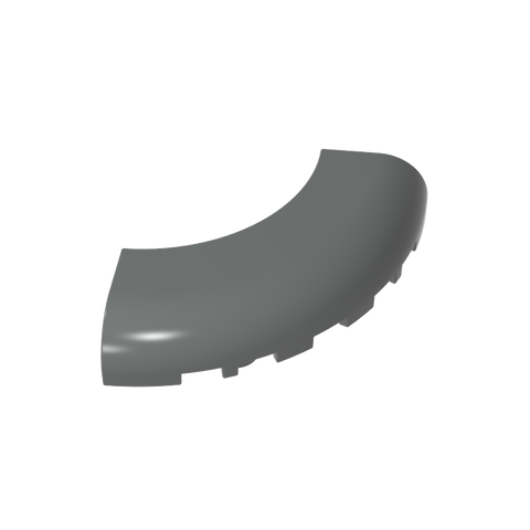 Gobricks,Brick Round Corner 5 x 5 x 1 with Bottom Cut Outs [No Studs] [1/4 Arch],24599