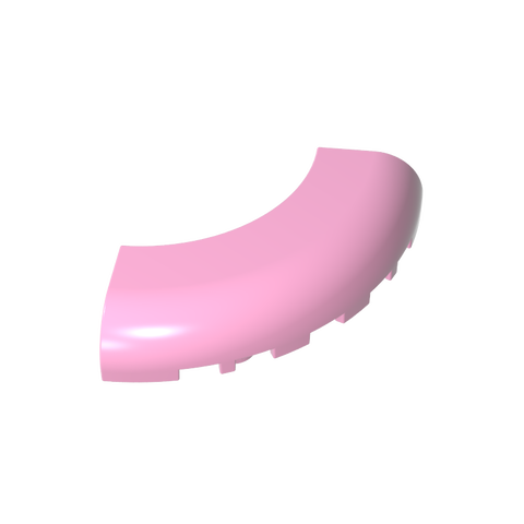 Gobricks,Brick Round Corner 5 x 5 x 1 with Bottom Cut Outs [No Studs] [1/4 Arch],24599