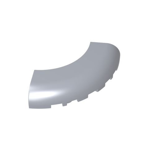Gobricks,Brick Round Corner 5 x 5 x 1 with Bottom Cut Outs [No Studs] [1/4 Arch],24599
