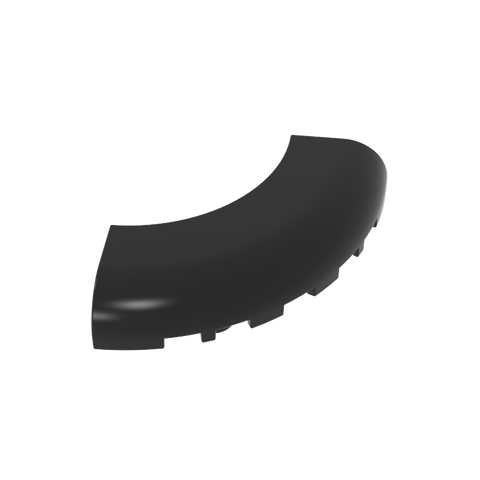Gobricks,Brick Round Corner 5 x 5 x 1 with Bottom Cut Outs [No Studs] [1/4 Arch],24599