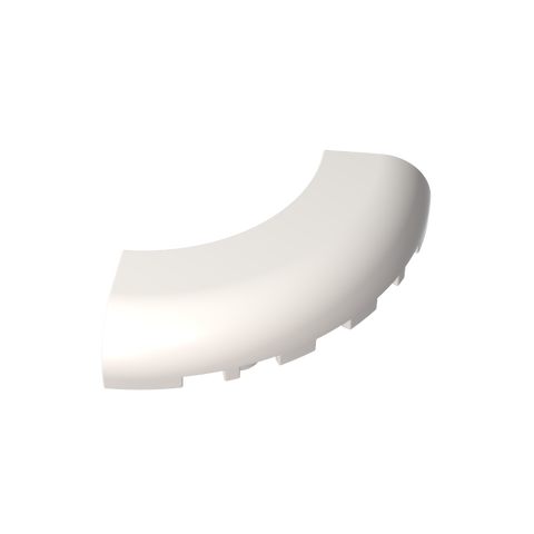 Gobricks,Brick Round Corner 5 x 5 x 1 with Bottom Cut Outs [No Studs] [1/4 Arch],24599