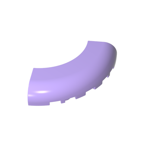 Gobricks,Brick Round Corner 5 x 5 x 1 with Bottom Cut Outs [No Studs] [1/4 Arch],24599