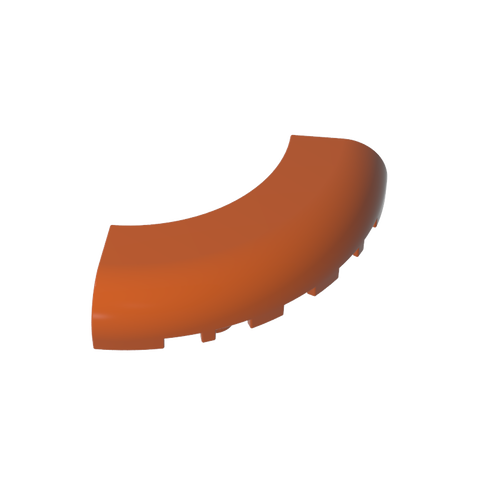 Gobricks,Brick Round Corner 5 x 5 x 1 with Bottom Cut Outs [No Studs] [1/4 Arch],24599