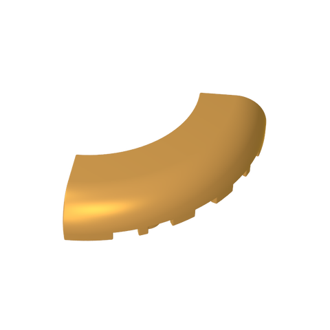Gobricks,Brick Round Corner 5 x 5 x 1 with Bottom Cut Outs [No Studs] [1/4 Arch],24599