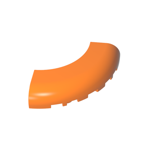 Gobricks,Brick Round Corner 5 x 5 x 1 with Bottom Cut Outs [No Studs] [1/4 Arch],24599