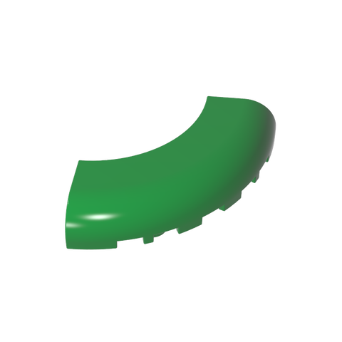 Gobricks,Brick Round Corner 5 x 5 x 1 with Bottom Cut Outs [No Studs] [1/4 Arch],24599