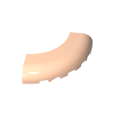 Gobricks,Brick Round Corner 5 x 5 x 1 with Bottom Cut Outs [No Studs] [1/4 Arch],24599