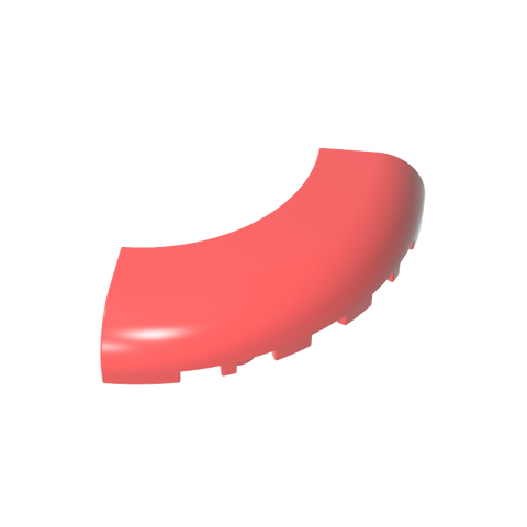 Gobricks,Brick Round Corner 5 x 5 x 1 with Bottom Cut Outs [No Studs] [1/4 Arch],24599