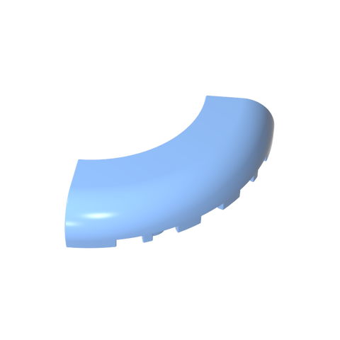 Gobricks,Brick Round Corner 5 x 5 x 1 with Bottom Cut Outs [No Studs] [1/4 Arch],24599