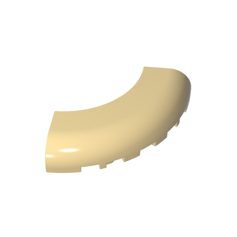Gobricks,Brick Round Corner 5 x 5 x 1 with Bottom Cut Outs [No Studs] [1/4 Arch],24599