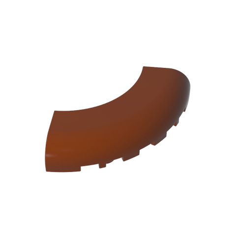 Gobricks,Brick Round Corner 5 x 5 x 1 with Bottom Cut Outs [No Studs] [1/4 Arch],24599