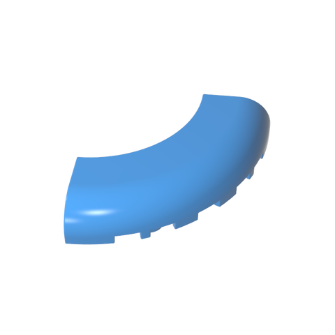 Gobricks,Brick Round Corner 5 x 5 x 1 with Bottom Cut Outs [No Studs] [1/4 Arch],24599