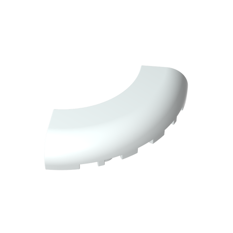 Gobricks,Brick Round Corner 5 x 5 x 1 with Bottom Cut Outs [No Studs] [1/4 Arch],24599