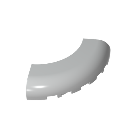 Gobricks,Brick Round Corner 5 x 5 x 1 with Bottom Cut Outs [No Studs] [1/4 Arch],24599