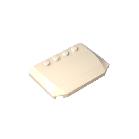 Gobricks,Slope Curved 4 x 6 x 2/3 Triple Curved with 4 Studs,52031
