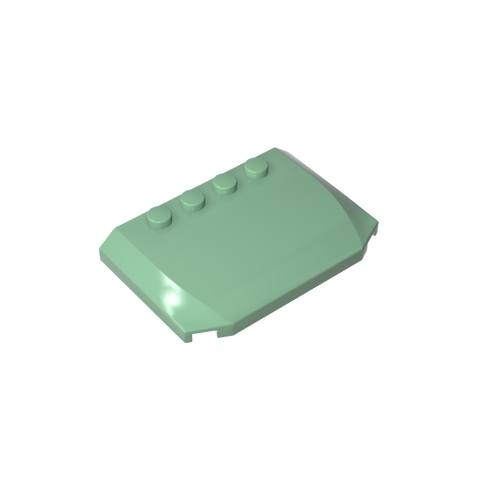 Gobricks,Slope Curved 4 x 6 x 2/3 Triple Curved with 4 Studs,52031