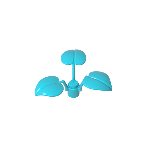 Gobricks,Plant, 1 x 1 x 2/3 - 3 Large Leaves,6255