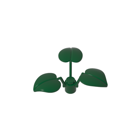 Gobricks,Plant, 1 x 1 x 2/3 - 3 Large Leaves,6255