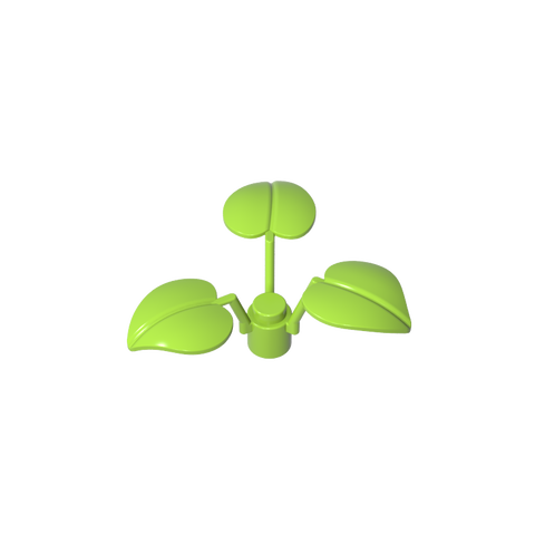 Gobricks,Plant, 1 x 1 x 2/3 - 3 Large Leaves,6255