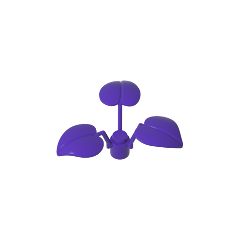 Gobricks,Plant, 1 x 1 x 2/3 - 3 Large Leaves,6255